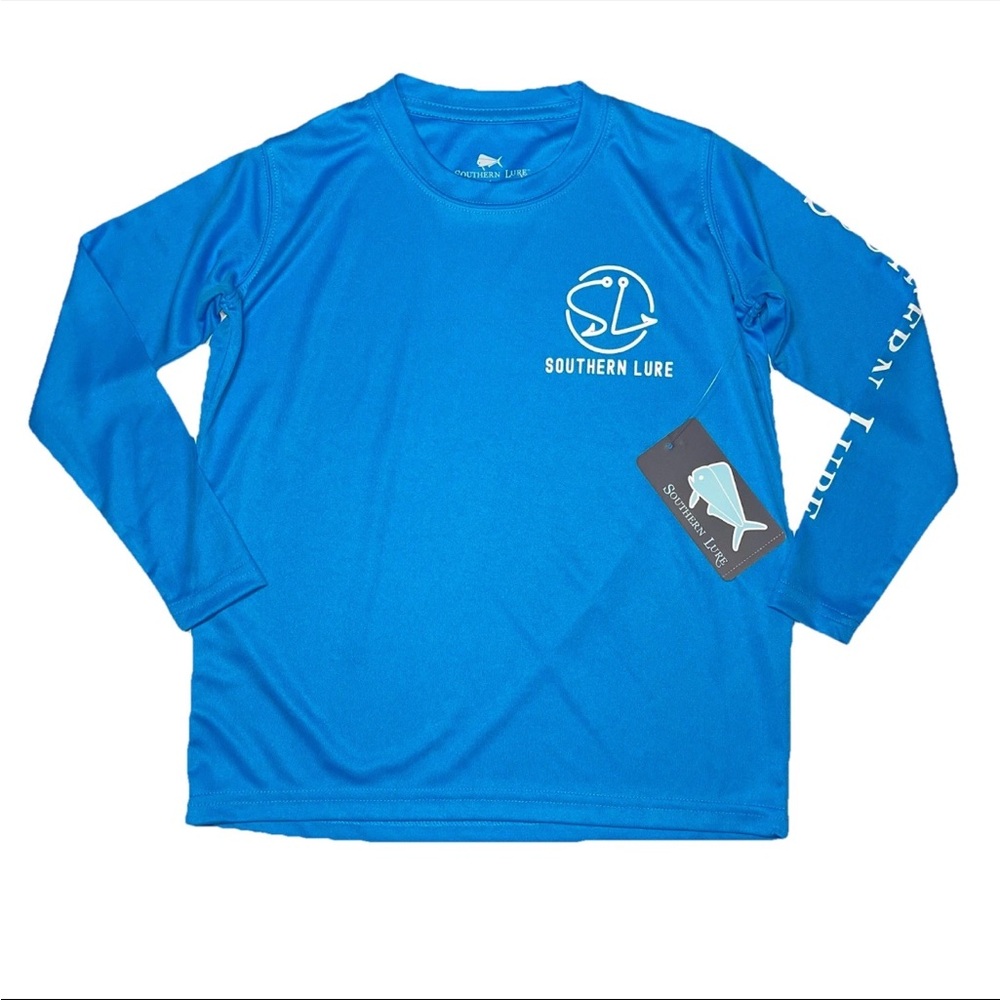 Southern Lure Blue White Long Sleeve Quick Dry Shirt Fishing Small NWT